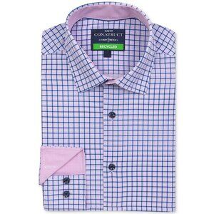 ConStruct Slim Fit Stretch Cooling Comfort Dress Shirt Pink Size 15-15.5 x 33/34